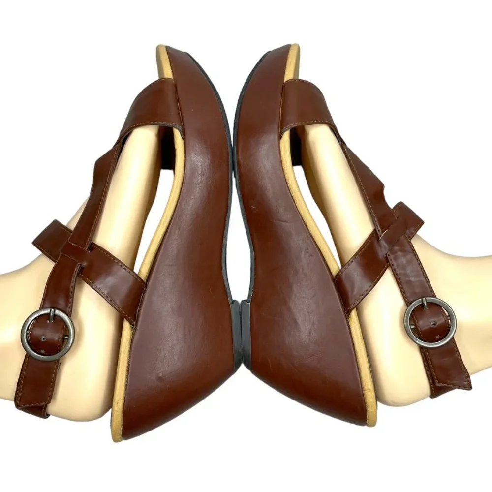 Unlisted Kenneth C. Womens Super Buy Brown Faux Leather Platform Wedge Size‎ 9.5